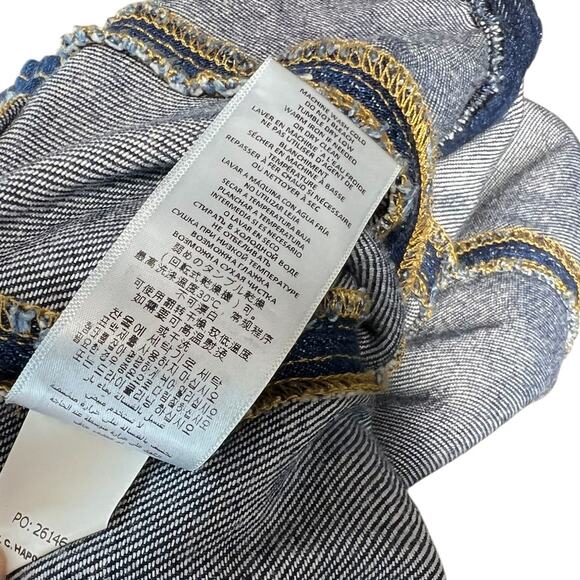 Re/Done Denim Split-Front Racerback Minidress Dress Blue Size Medium - Picture 14 of 14